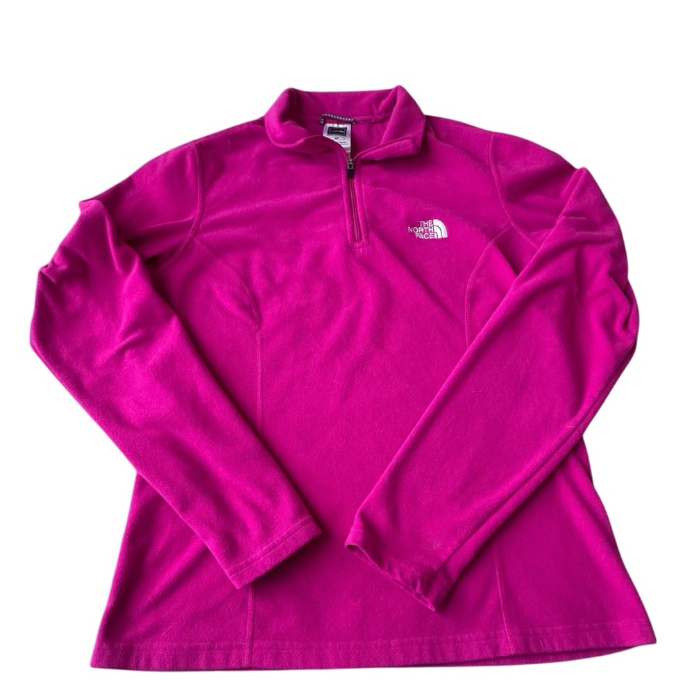 The North Face Bright Pink Fleece Quarter Zip Pullover Small | Lightweight Layer
